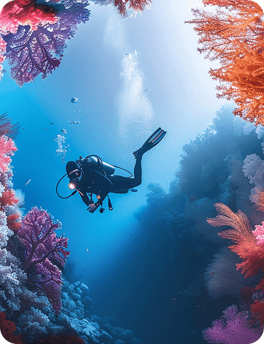 Coral reef diving